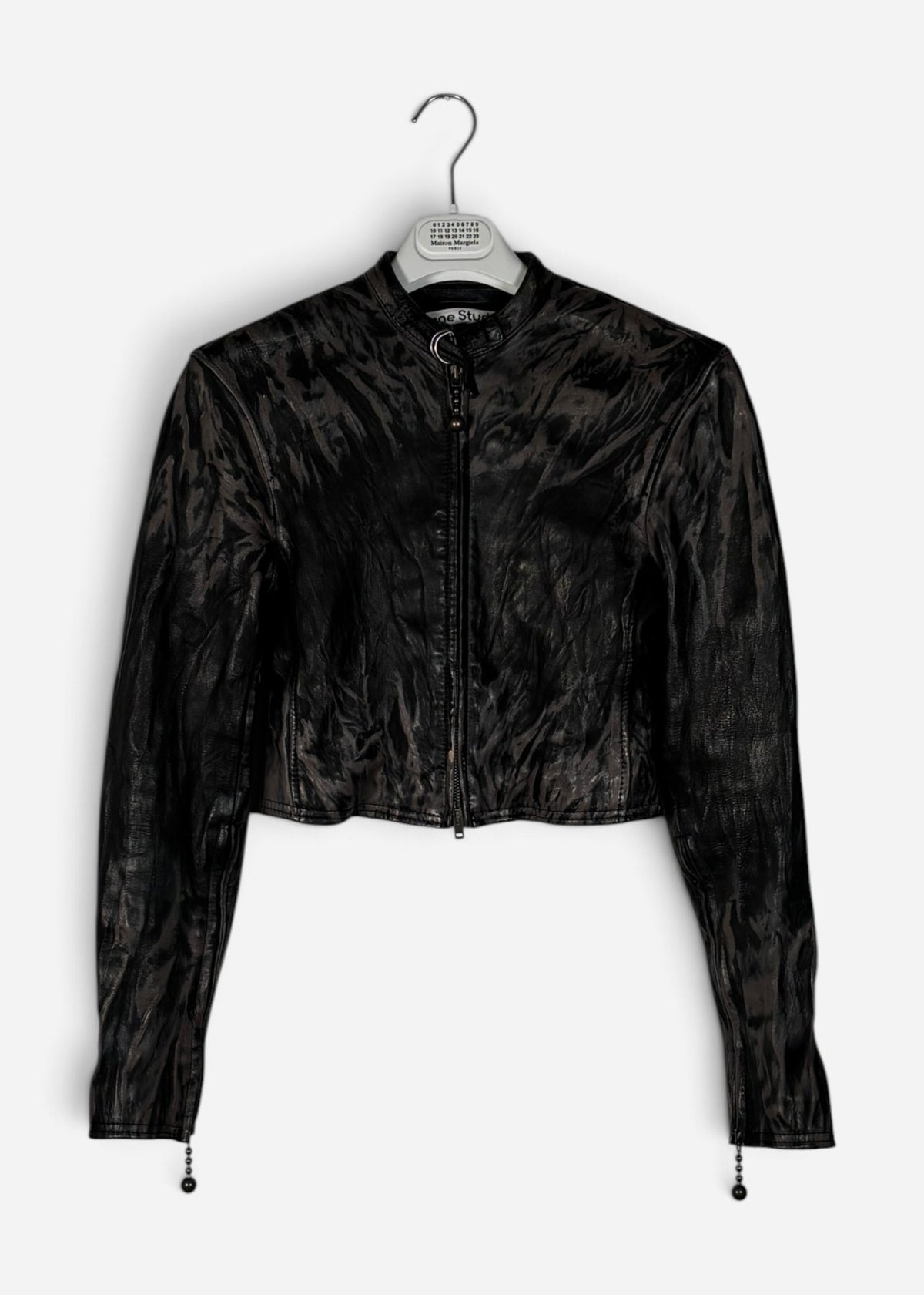 CROPPED LEATHER JACKET (32 / XXS)