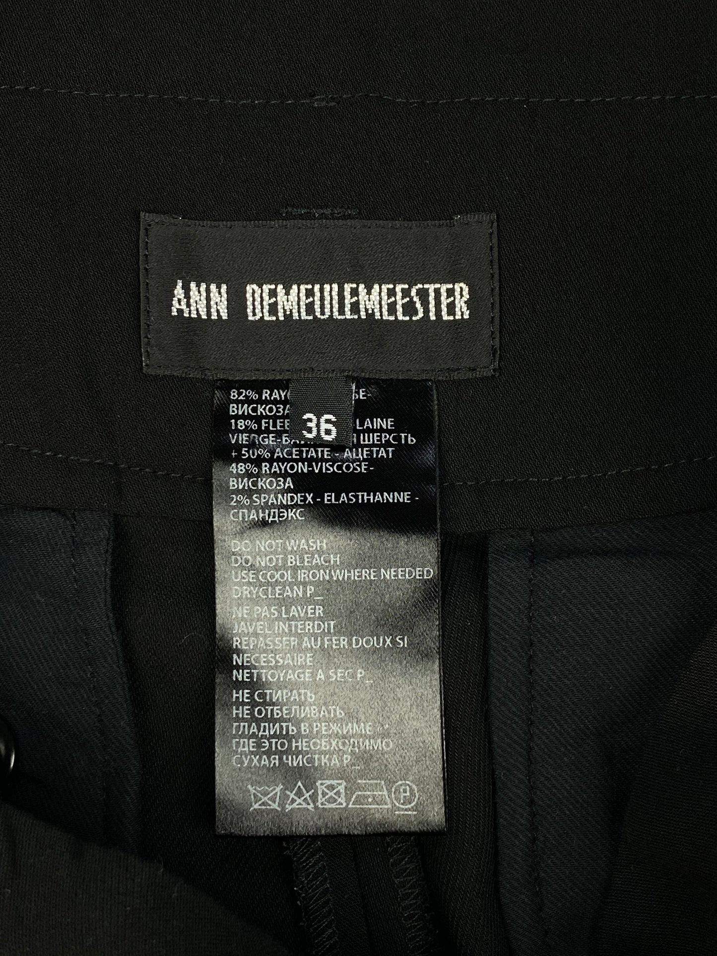 ANN DEMEULEMEESTER S/S 2014 FLOW RAYON PANTS. (36 / S)