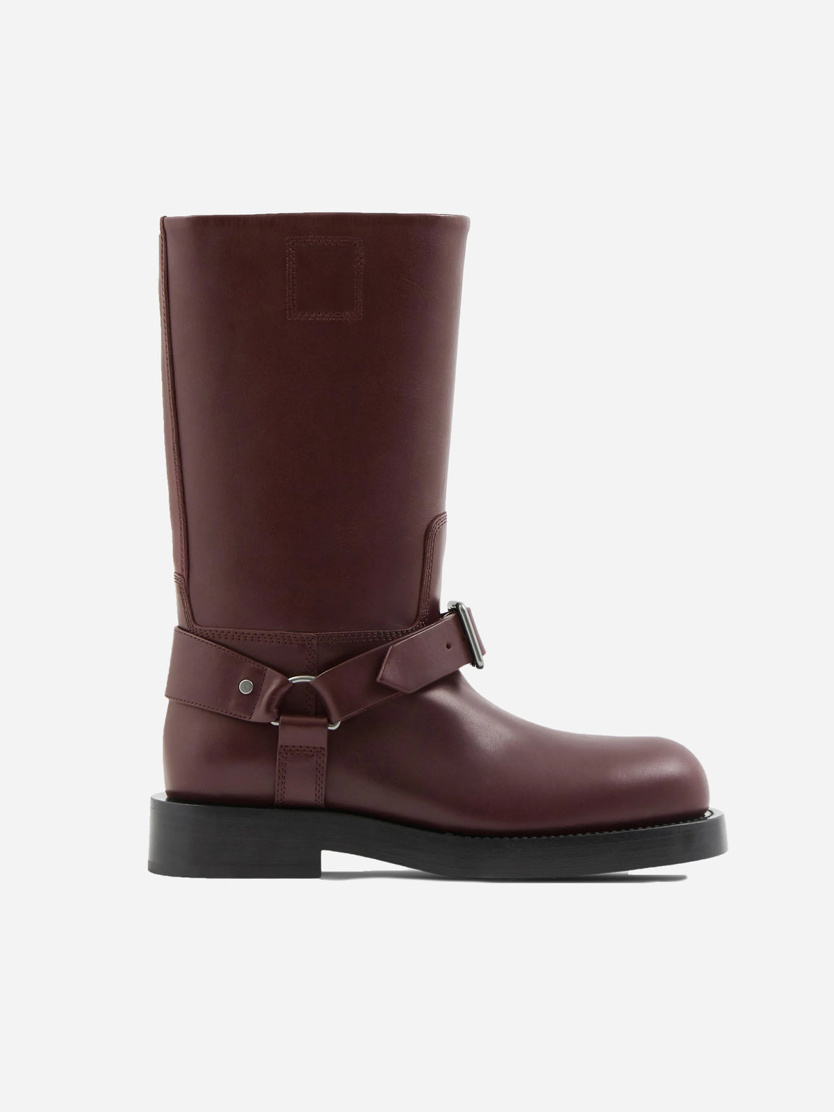 SADDLE BUCKLED LEATHER BOOTS. (43)