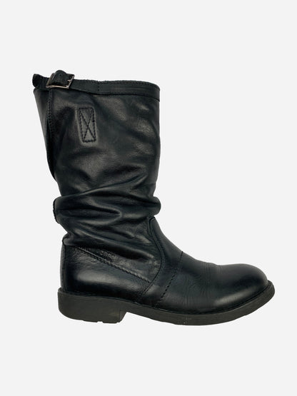 DIRK BIKKEMBERGS SLOUCHY LEATHER ANKLE BOOTS. (EU 37)