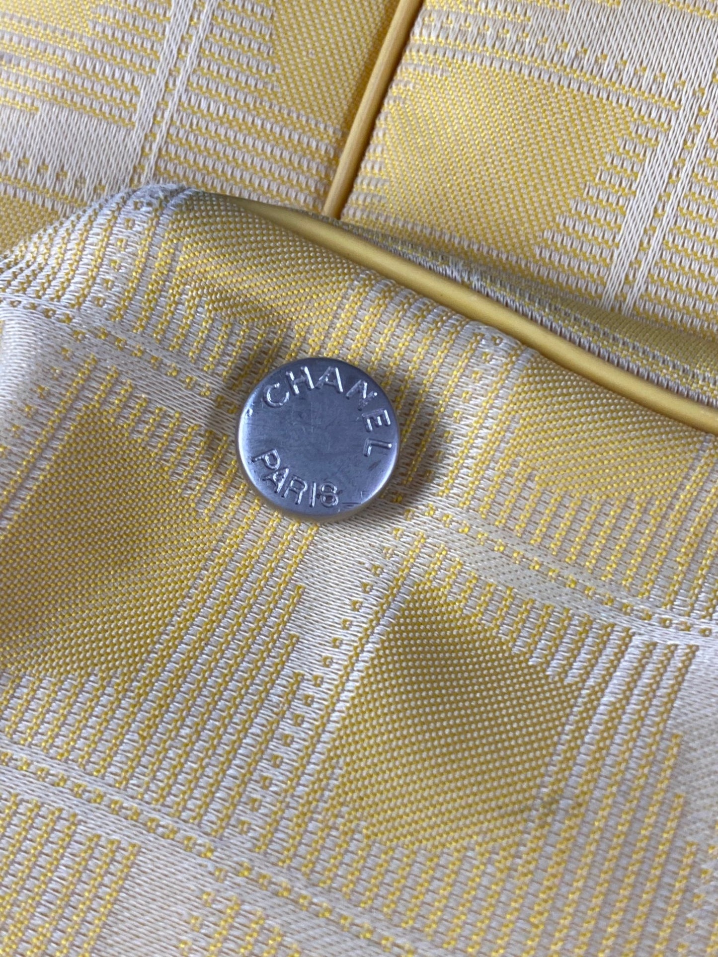 CHANEL TRAVEL LINE 'CC' MONOGRAM NYLON HAND BAG. - SEVENUES.