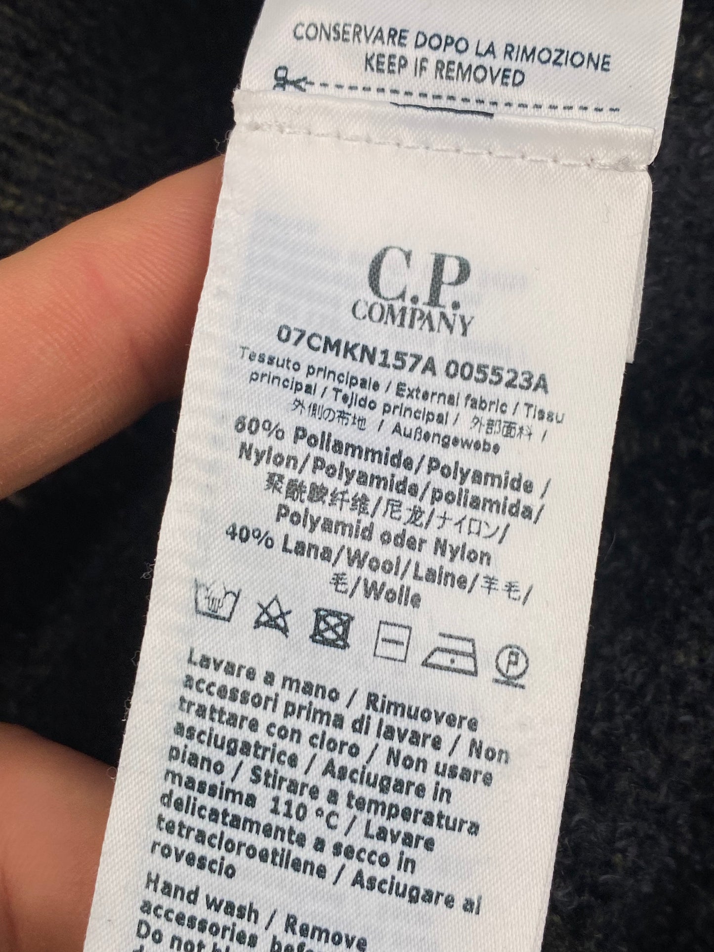 C.P. COMPANY 'FLEECE KNIT' GOGGLE TURTLENECK SWEATER. (50 / M)