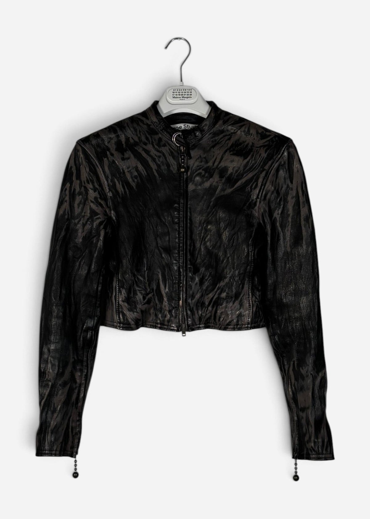 CROPPED LEATHER JACKET (32 / XXS) - SEVENUES.