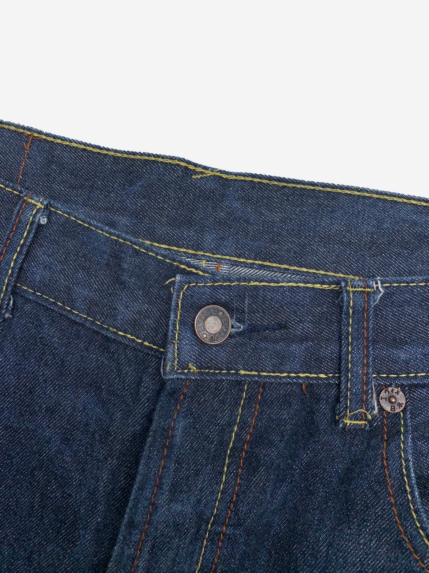 EVISU GENES JAPAN LARGE EMBROIDERED SEAUGULL INDIGO DENIM. (36) - SEVENUES.