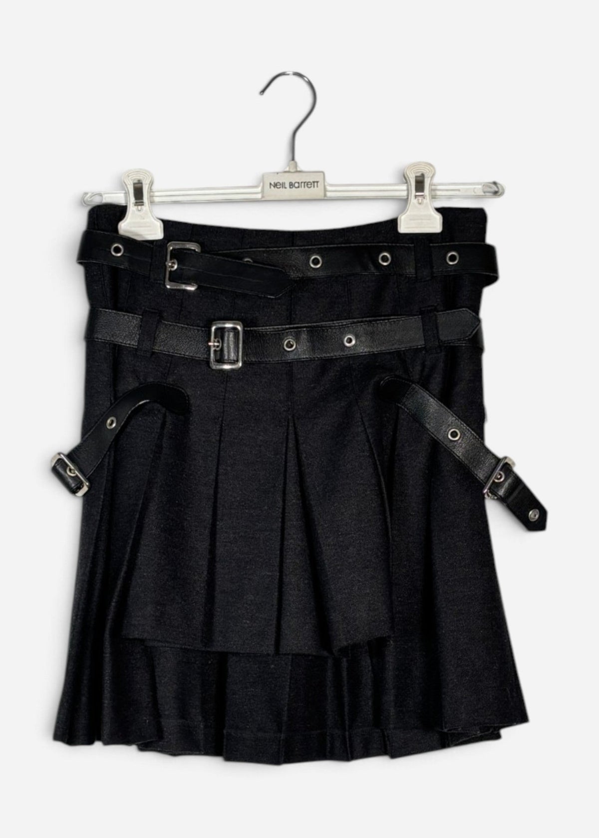 F/W 2003 BONDAGE BELTED WOOL SKIRT. (48) - SEVENUES.