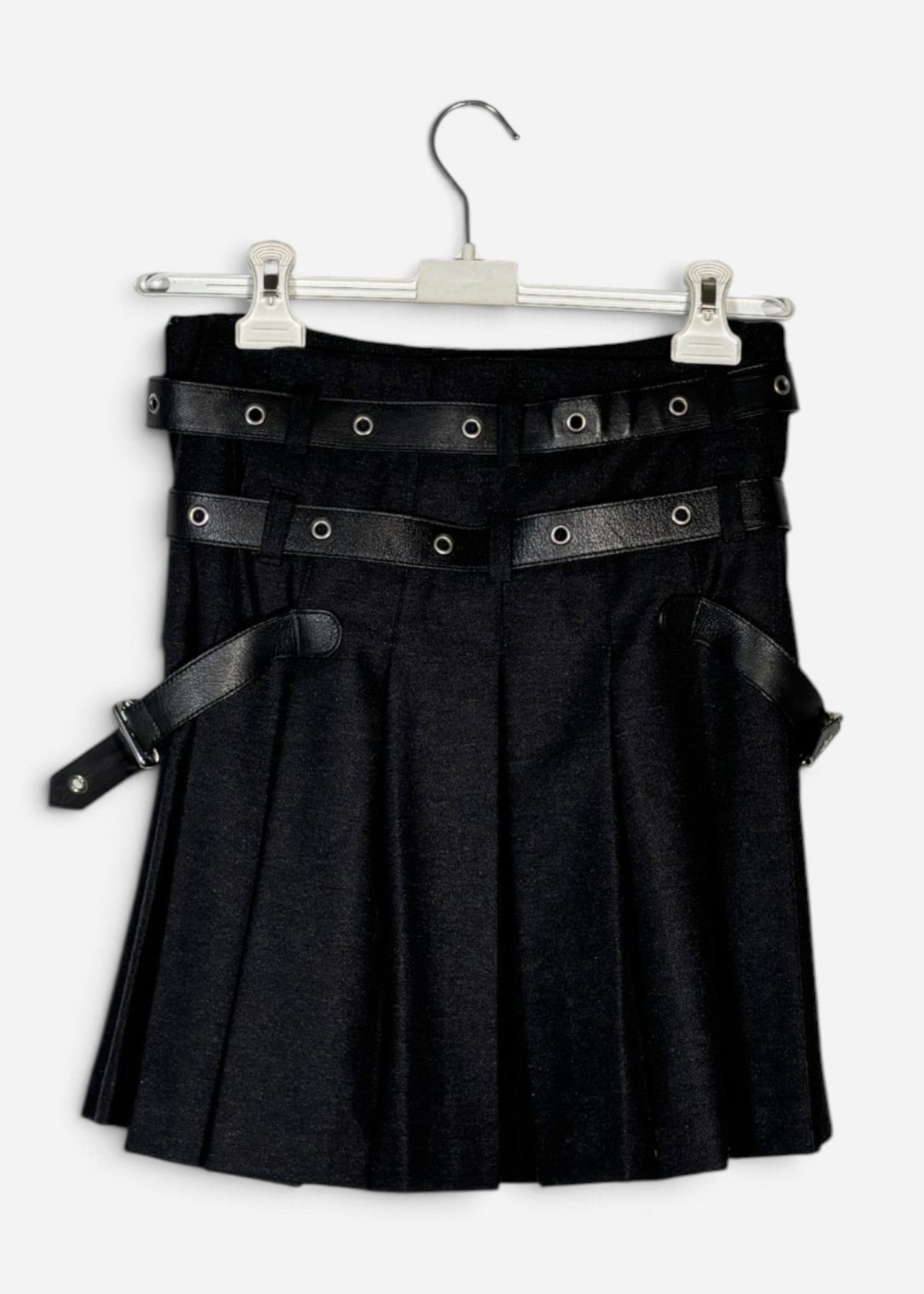 F/W 2003 BONDAGE BELTED WOOL SKIRT. (48) - SEVENUES.
