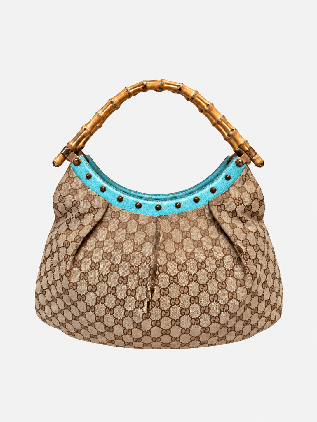 'GG' MONOGRAM BAMBOO HANDBAG. - SEVENUES.