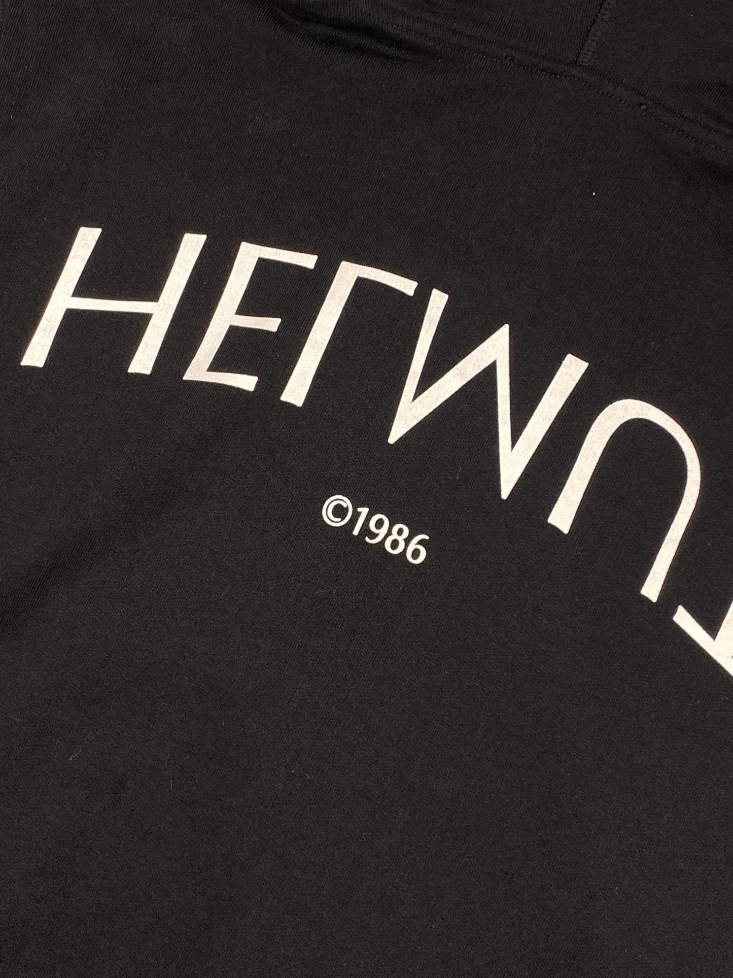 HELMUT LANG 'APOCALYPSE JOYEUSE' HOODED SWEATSHIRT. (M / L) - SEVENUES.