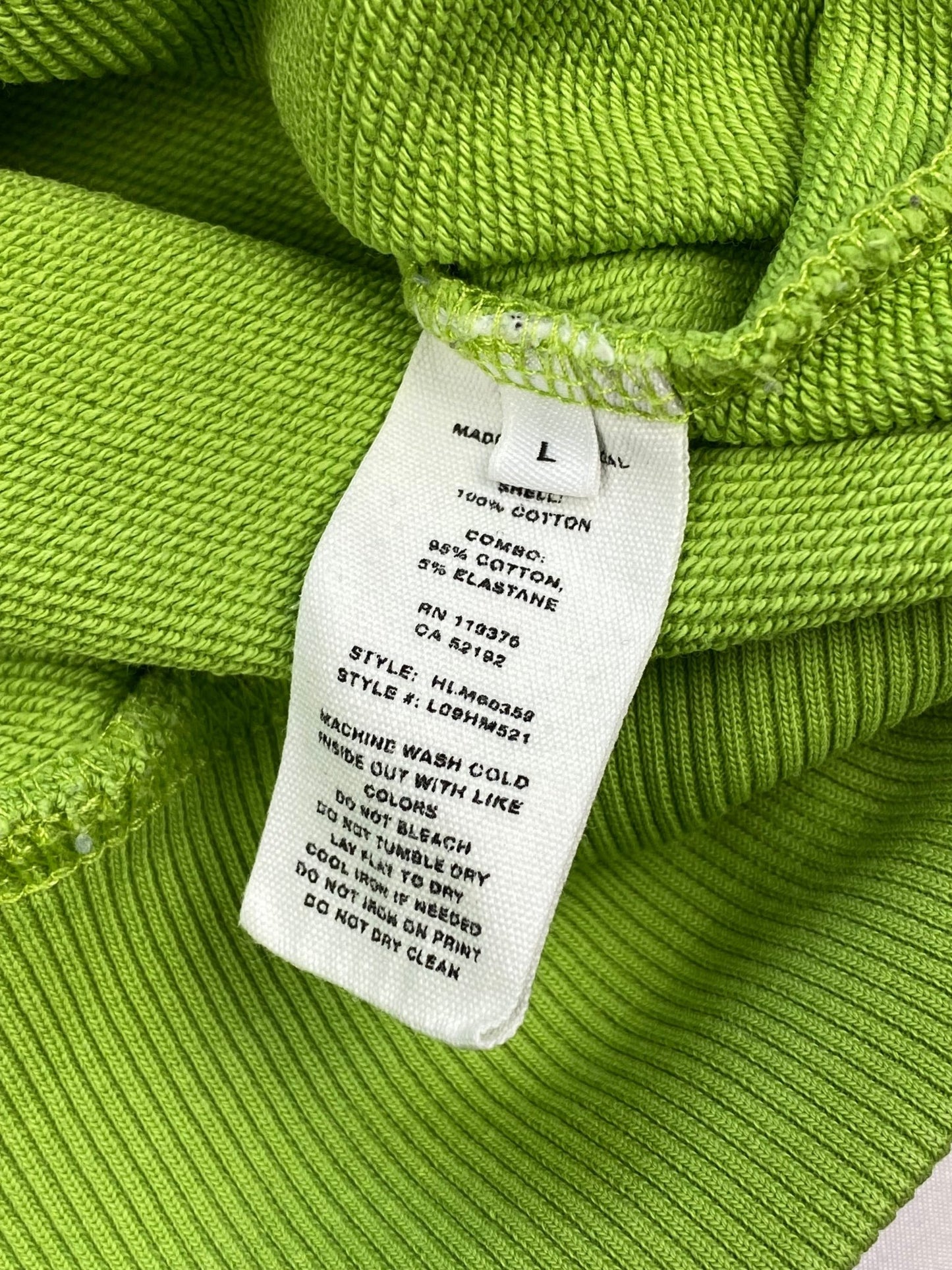 HELMUT LANG GREEN CORE HOODED SWEATSHIRT. (L) - SEVENUES.