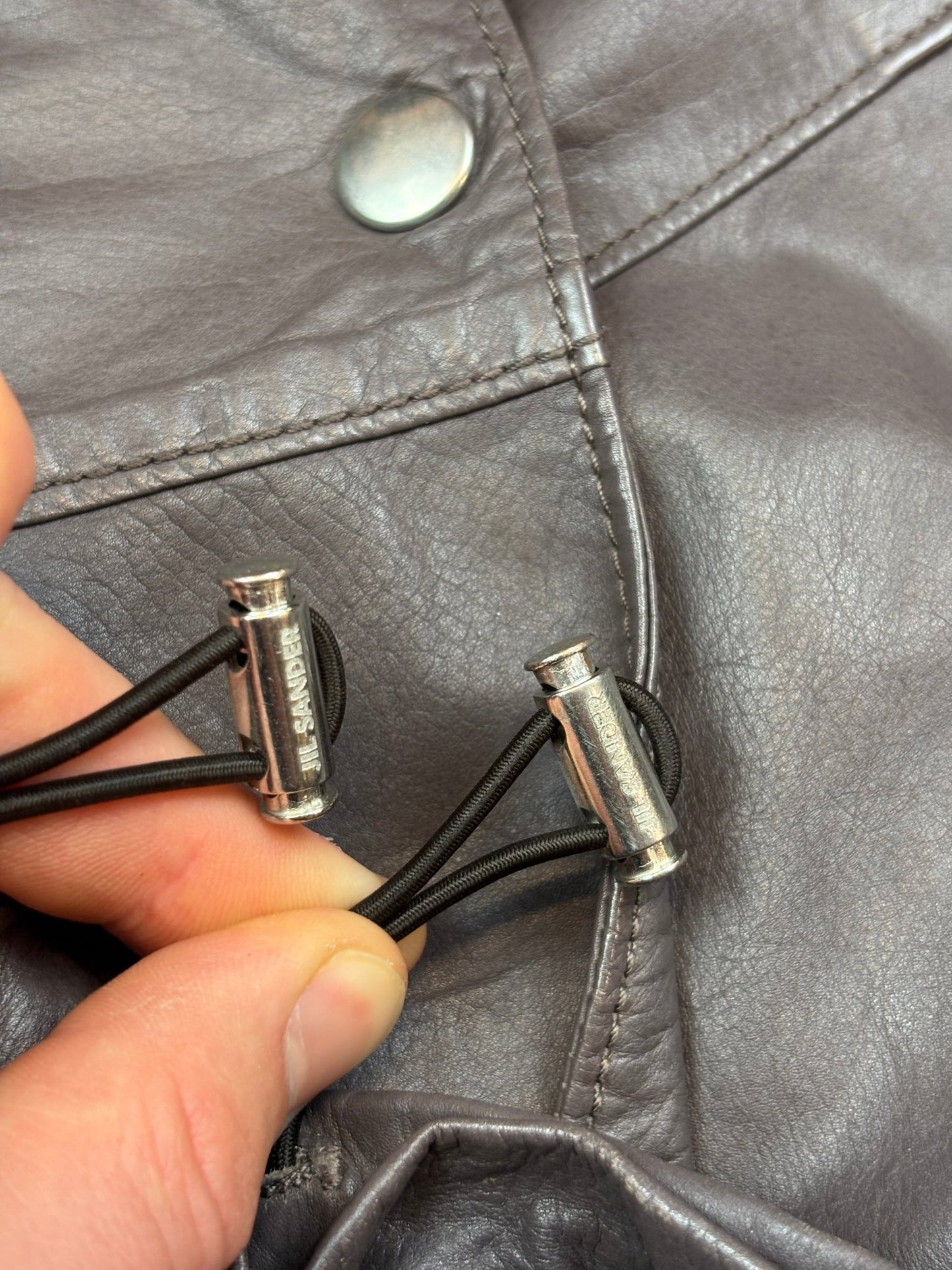 JIL SANDER 00's ASYMMETRICAL LEATHER JACKET. (38 / M) - SEVENUES.