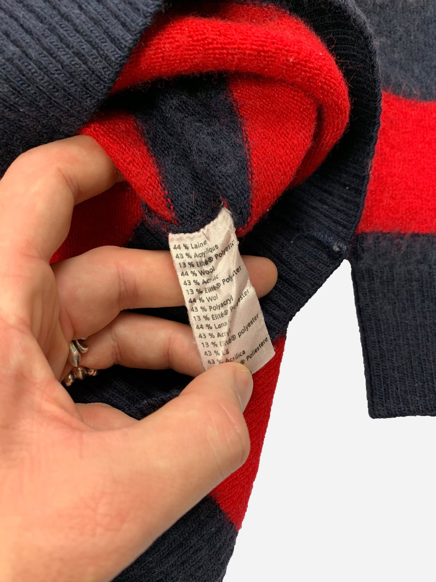 LACOSTE MULTICOLOR STRIPED KNITWEAR JUMPER. (M) - SEVENUES.