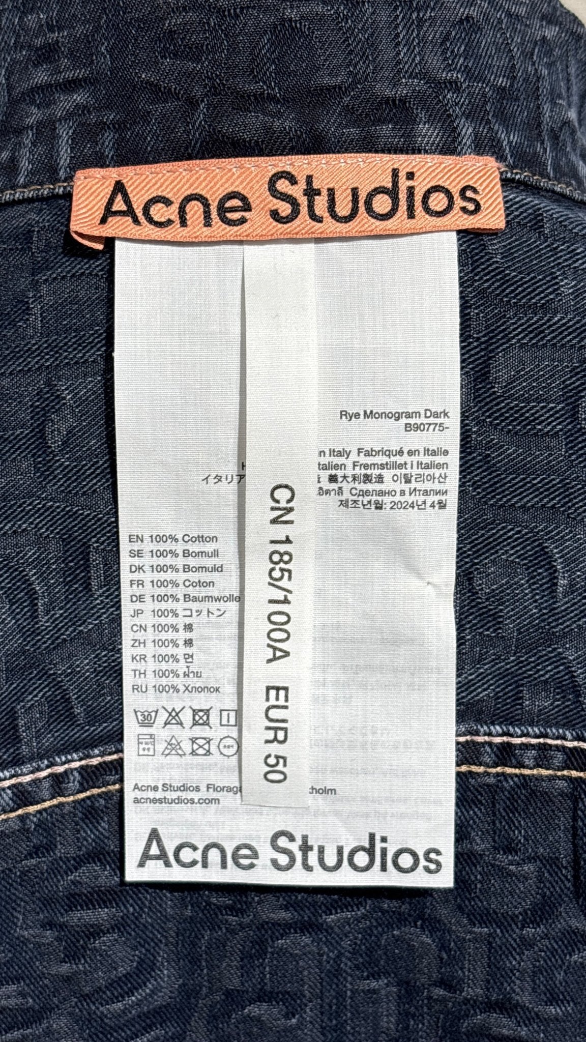 MONOGRAM PATTERN DENIM JACKET. (50 / M) - SEVENUES.