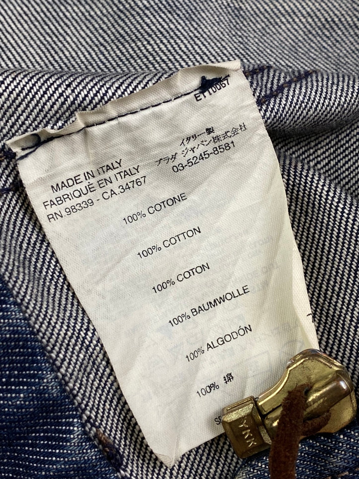 PRADA LINEA ROSSA S/S 2002 MOTO DENIM JACKET. (48 / M) - SEVENUES.