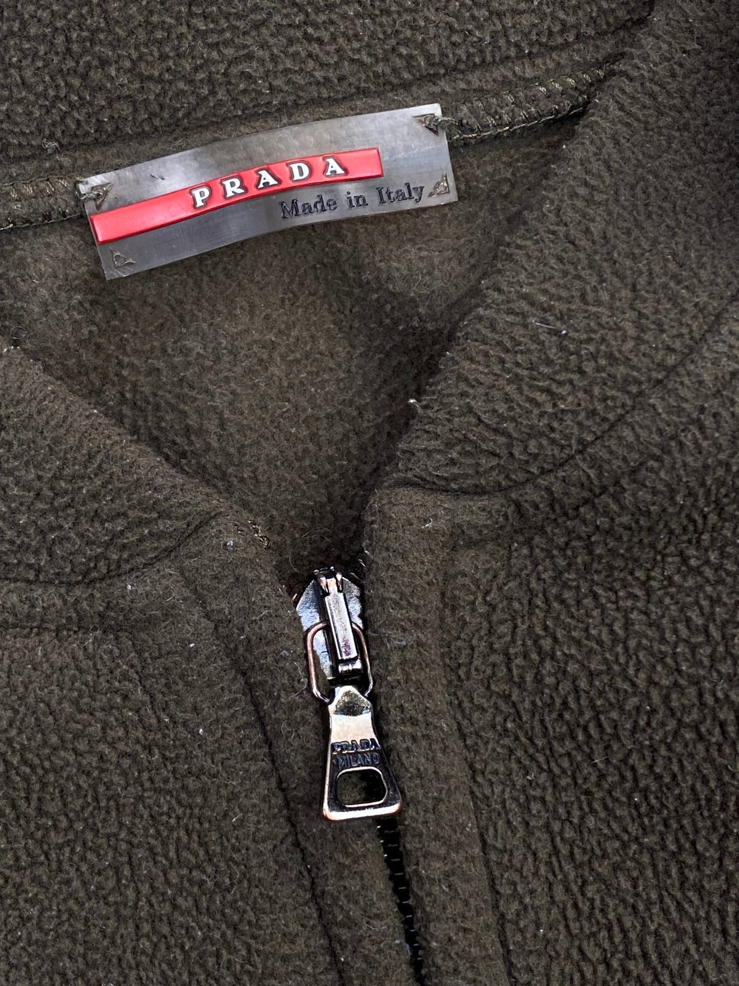 PRADA MILANO LINEA ROSSA F/W 2003 FLEECE & NYLON ZIP - UP JACKET. (M) - SEVENUES.