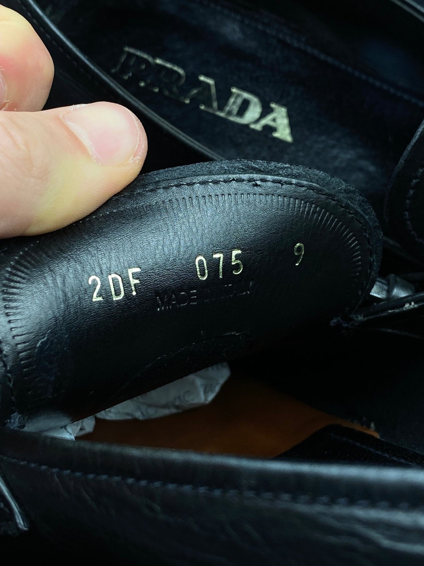 PRADA MILANO STRAPPED LEATHER LOAFER. (43) - SEVENUES.