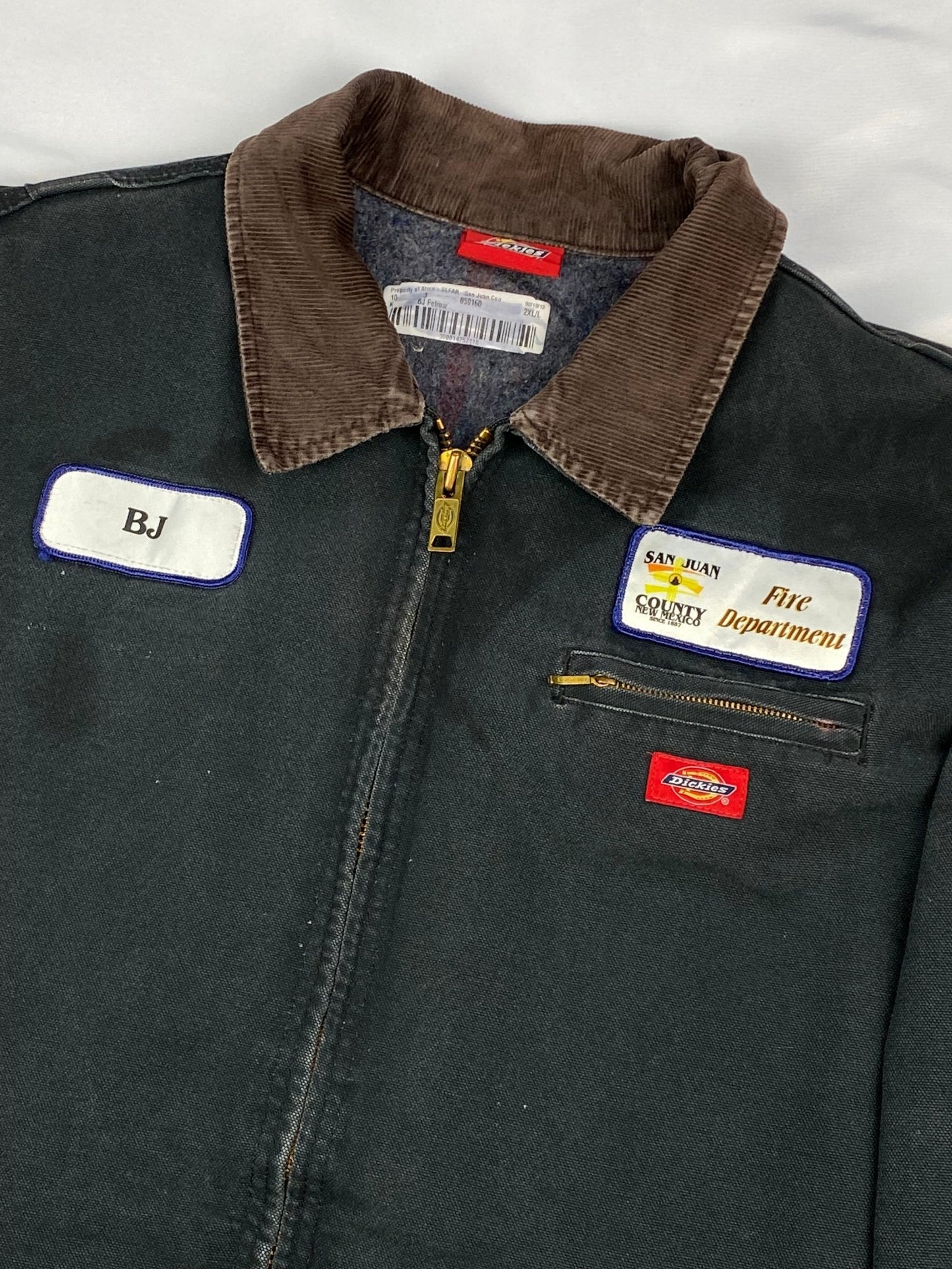 VINTAGE DICKIES DETROIT WORKWEAR 'FIRE DEPARTMENT' JACKET. (2XL) - SEVENUES.