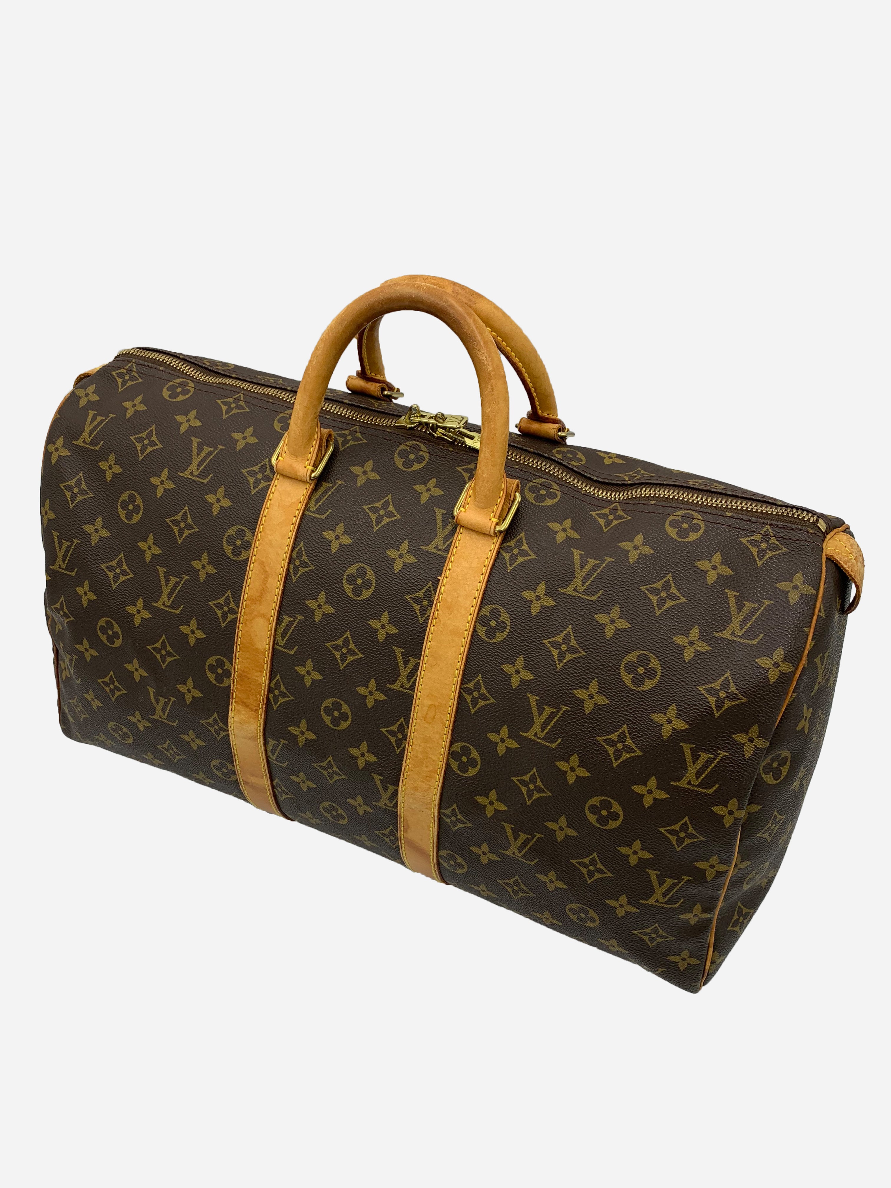 Louis Vuitton LV Keepall Crafty 45 Caramel Leather ref.219677 - Joli Closet