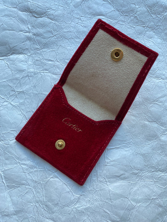 CARTIER VELVET JEWELRY POUCH RED.
