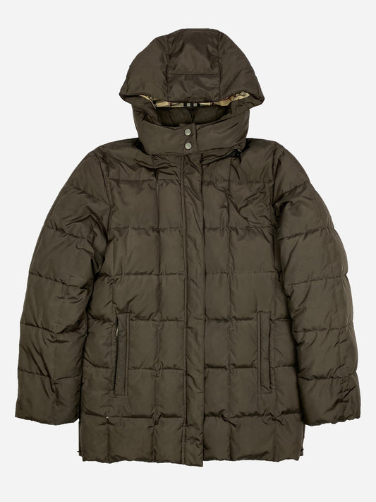 BURBERRY LONDON PUFFER DOWN JACKET WITH NOVACHECK LINING. (36 / S)
