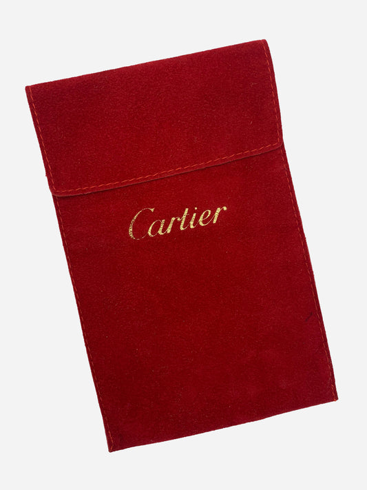 CARTIER RED VELVET JEWELRY POUCH.