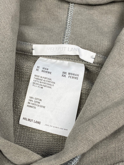 HELMUT LANG 'THE HELMUT LANG' EMBROIDERED HOODED SWEATSHIRT. (XL)