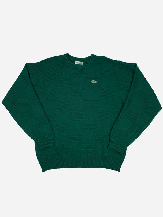 CHEMISE LACOSTE TEXTURED GREEN KNIT JUMPER. (5 / L)