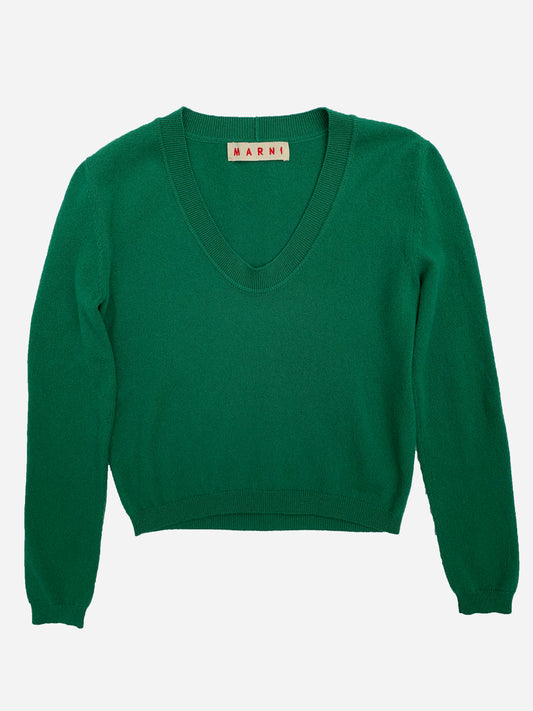 MARNI ELBOW PATCH 100% CASHMERE JUMPER. (40 / XS)