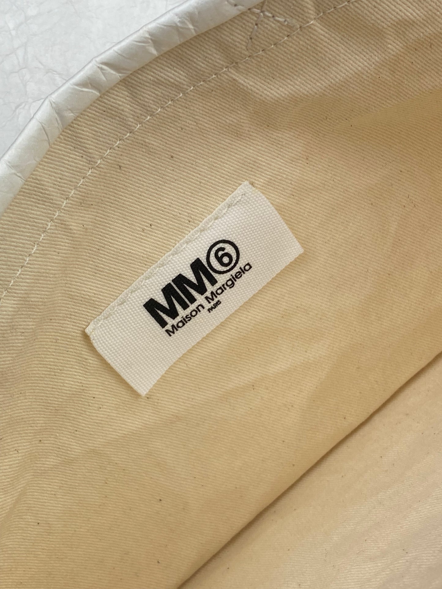 MAISON MARGIELA 'MM6' CRINKLE TOTE BAG.