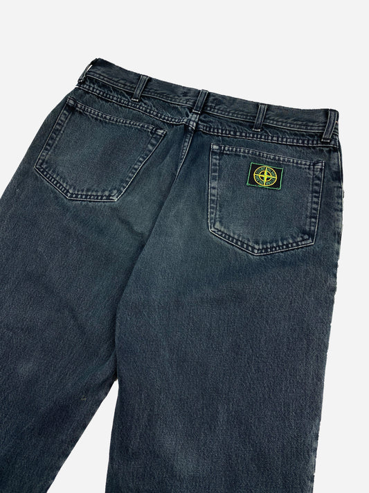 ARCHIVE STONE ISLAND S/S 2002 GREEN PATCH WASHED DENIM. (50 / M)