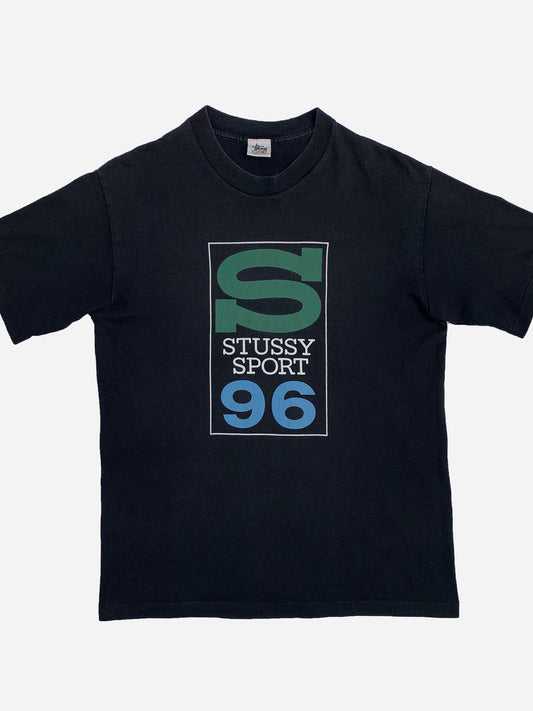 VINTAGE 1996 STUSSY SPORT SINGLE STITCH T-SHIRT. (M)