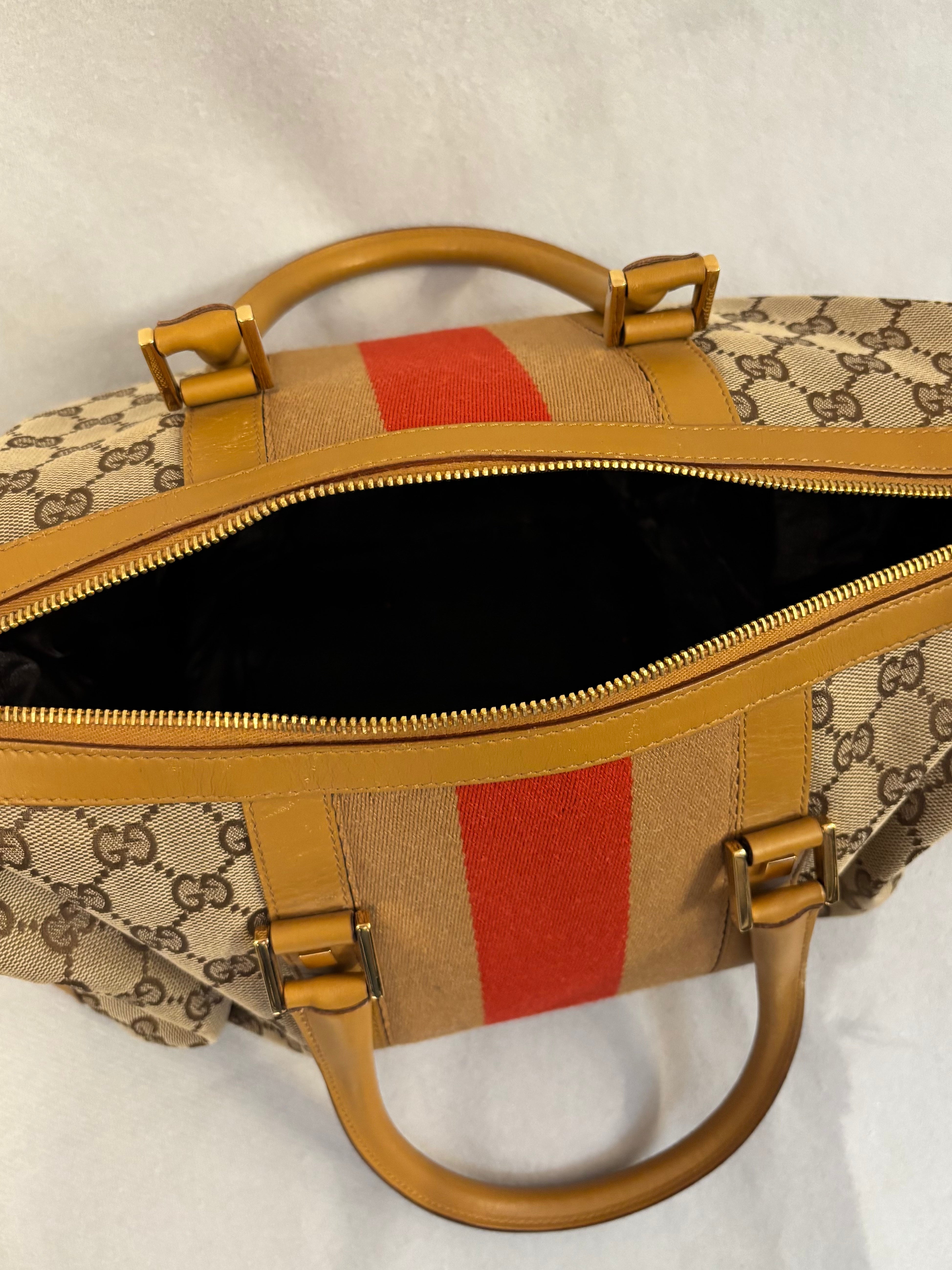 'GG' MONOGRAM BOSTON HANDBAG.