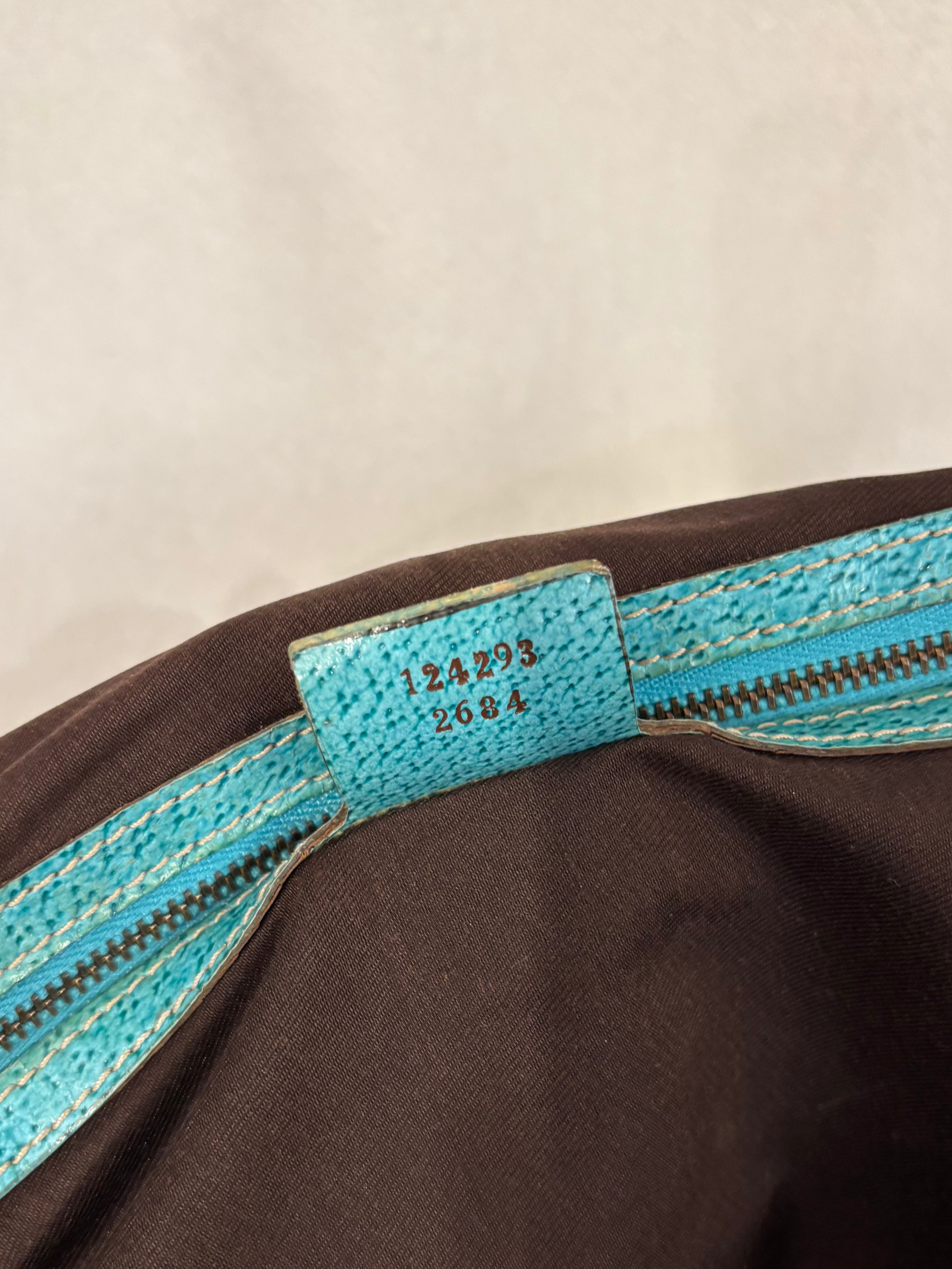 'GG' MONOGRAM BAMBOO HANDBAG.