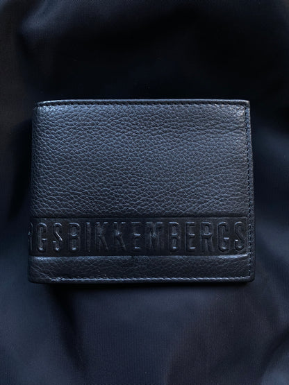 DIRK BIKKEMBERGS EMBOSSED LOGO LEATHER WALLET.