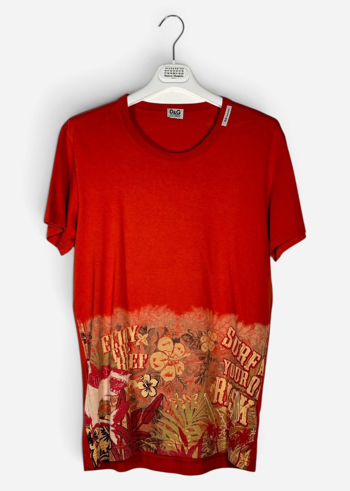 2000's 'SURF' PRINTED T-SHIRT. (M)
