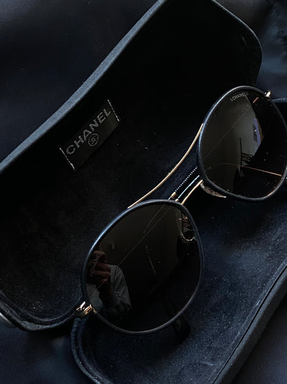 CHANEL PILOT BUTTERFLY SUNGLASSES.