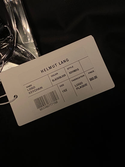 HELMUT LANG LOGO PLAQUE KEYCHAIN.