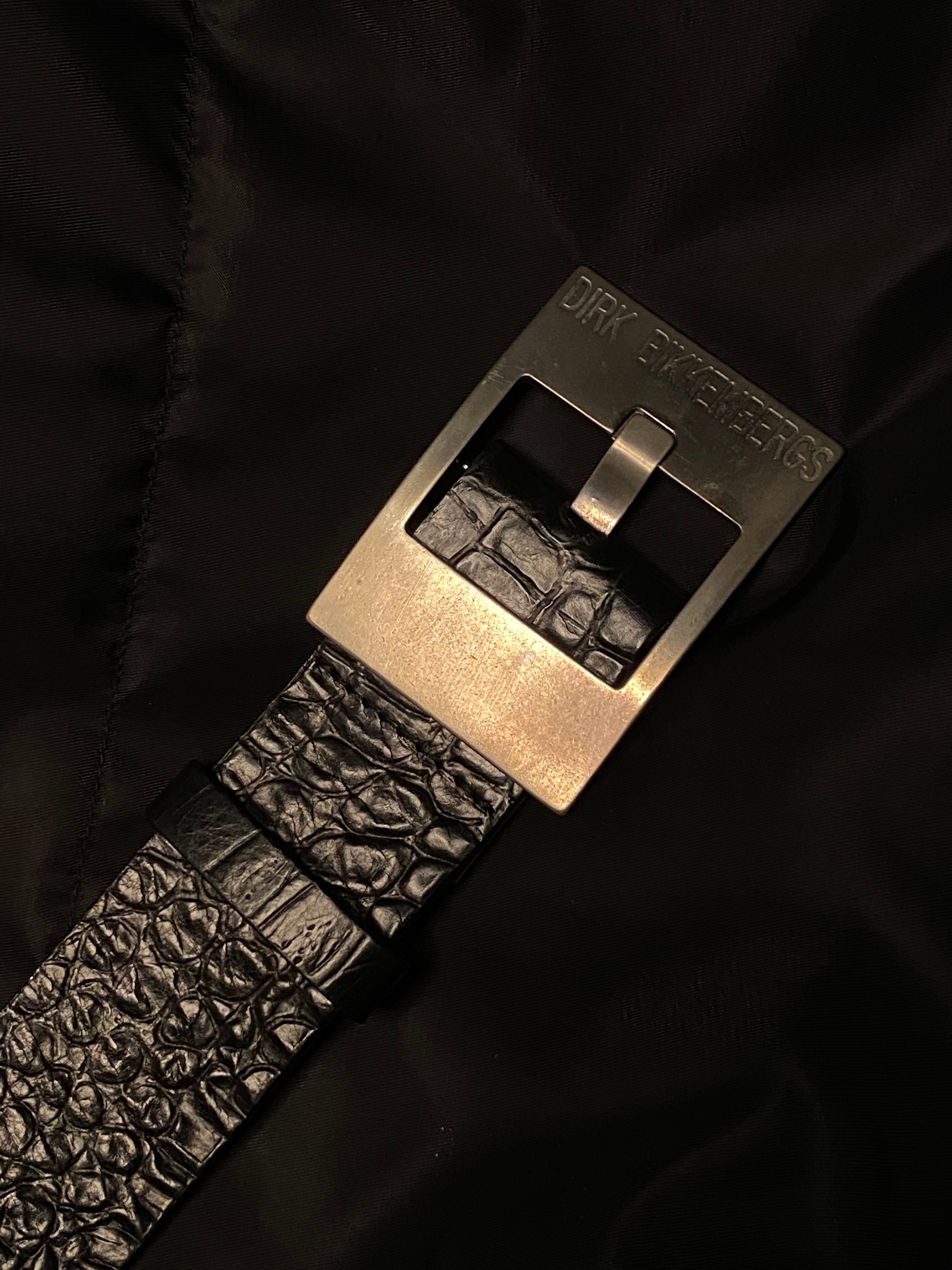 DIRK BIKKEMBERGS 1990 s CROCODILE LEATHER BELT. 46 S SEVENUES