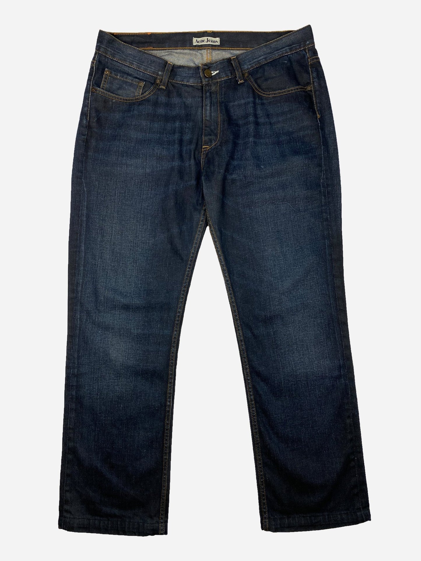 ACNE JEANS 'DESPERADOS' INDIGO STRAIGHT DENIM. (36 / 34) - SEVENUES.