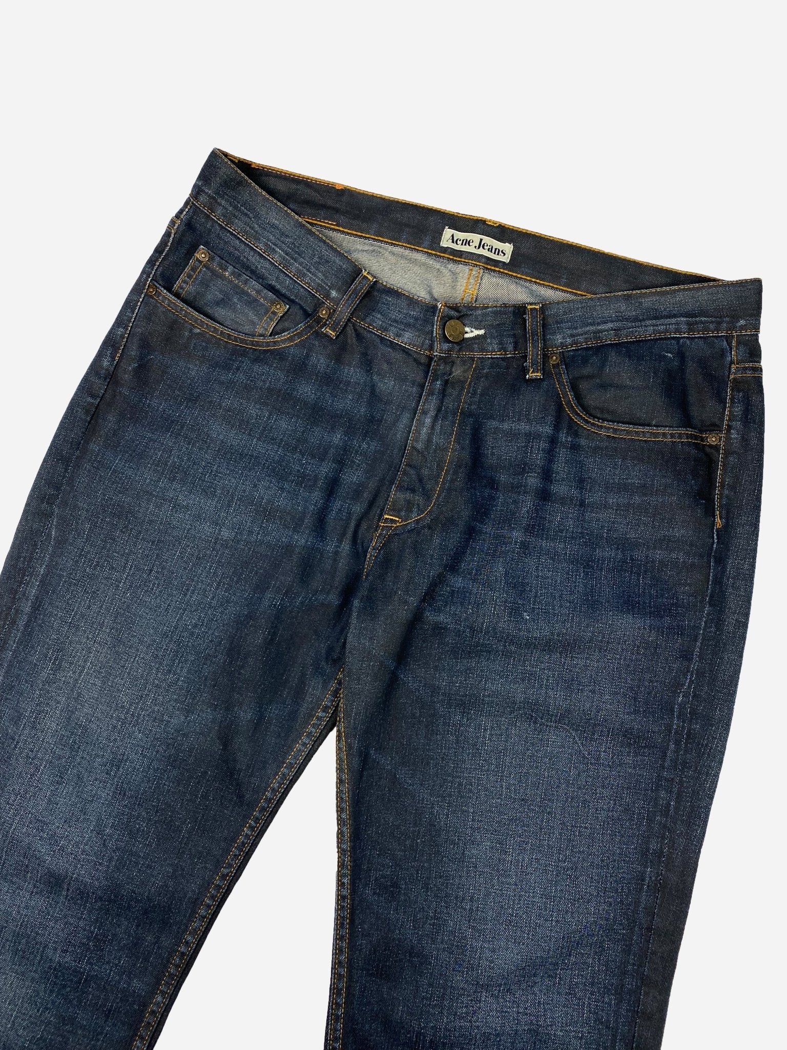 ACNE JEANS 'DESPERADOS' INDIGO STRAIGHT DENIM. (36 / 34) - SEVENUES.