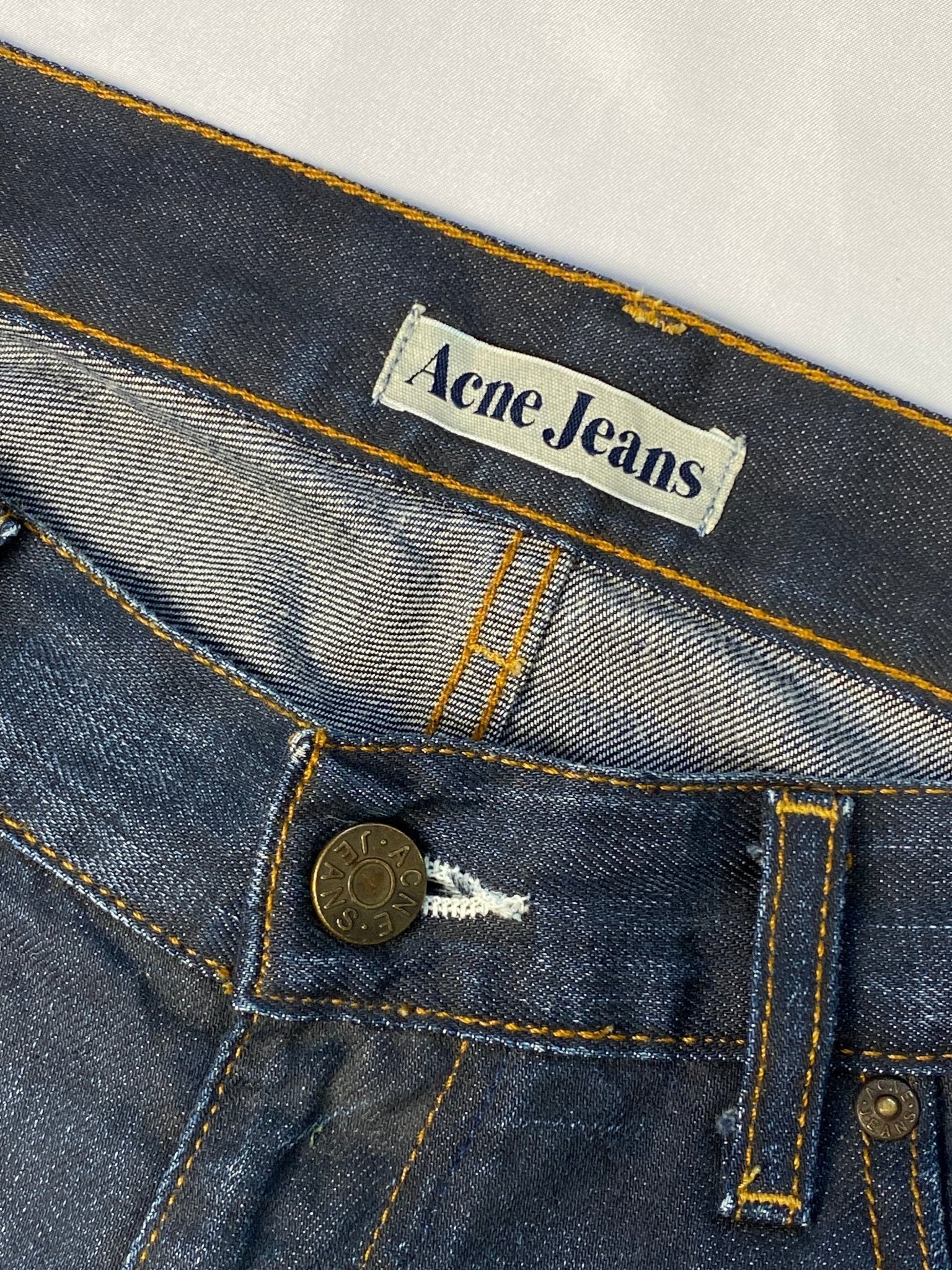 ACNE JEANS 'DESPERADOS' INDIGO STRAIGHT DENIM. (36 / 34) - SEVENUES.