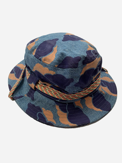 ACNE STUDIOS BLA KONST 'SUN PRINT VT' DENIM BUCKET HAT. - SEVENUES.