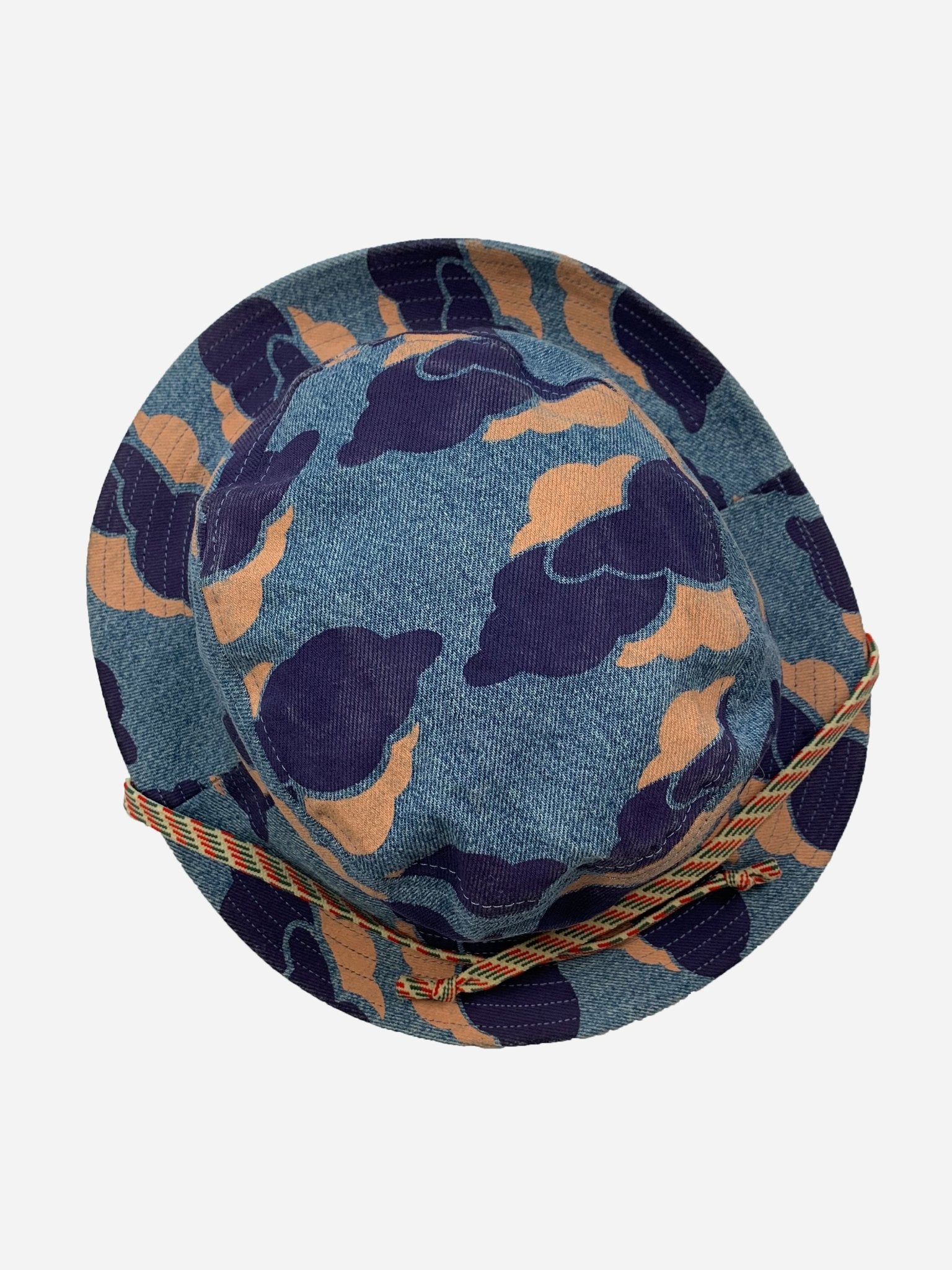 ACNE STUDIOS BLA KONST 'SUN PRINT VT' DENIM BUCKET HAT. - SEVENUES.