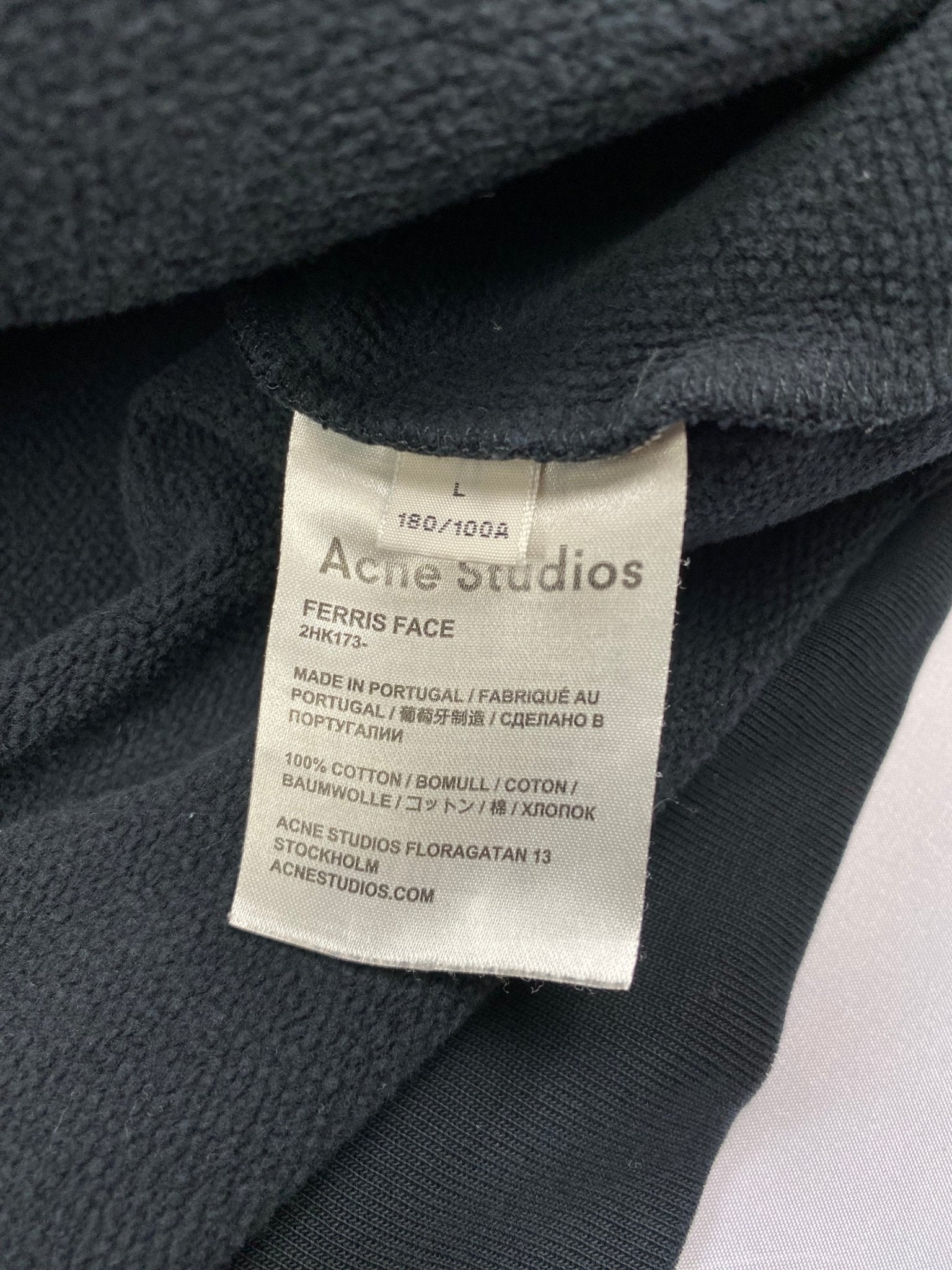 ACNE STUDIOS 'FERRIS FACE' HOODED SWEATSHIRT. (L) - SEVENUES.