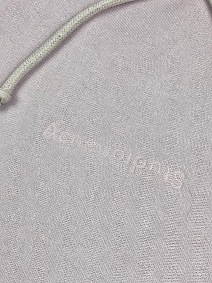 ACNE STUDIOS 'JOGHY EMBOSS' LOGO CROPPED HOODIE. (L) - SEVENUES.