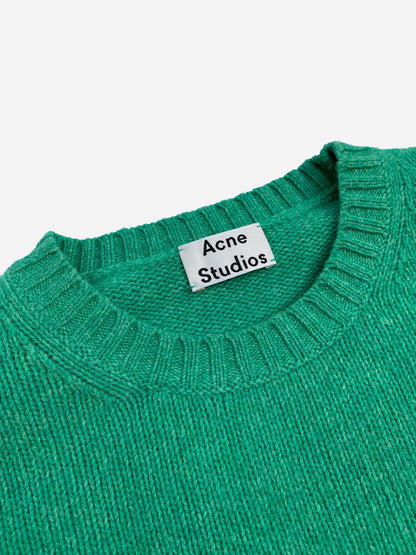 ACNE STUDIOS SAMARA WOOL KNIT JUMPER GREEN. (XXS) - SEVENUES.