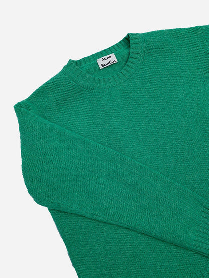 ACNE STUDIOS SAMARA WOOL KNIT JUMPER GREEN. (XXS) - SEVENUES.