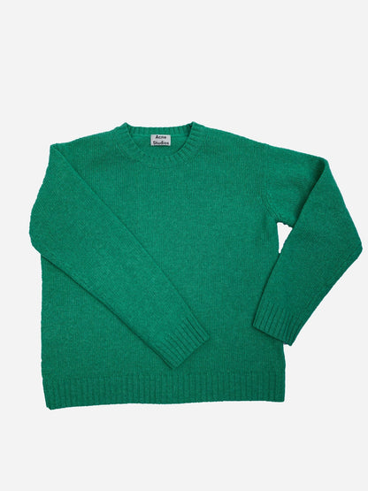 ACNE STUDIOS SAMARA WOOL KNIT JUMPER GREEN. (XXS) - SEVENUES.