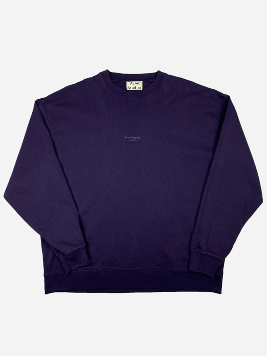 ACNE STUDIOS STOCKHOLM LOGO CREWNECK SWEATSHIRT. (M) - SEVENUES.