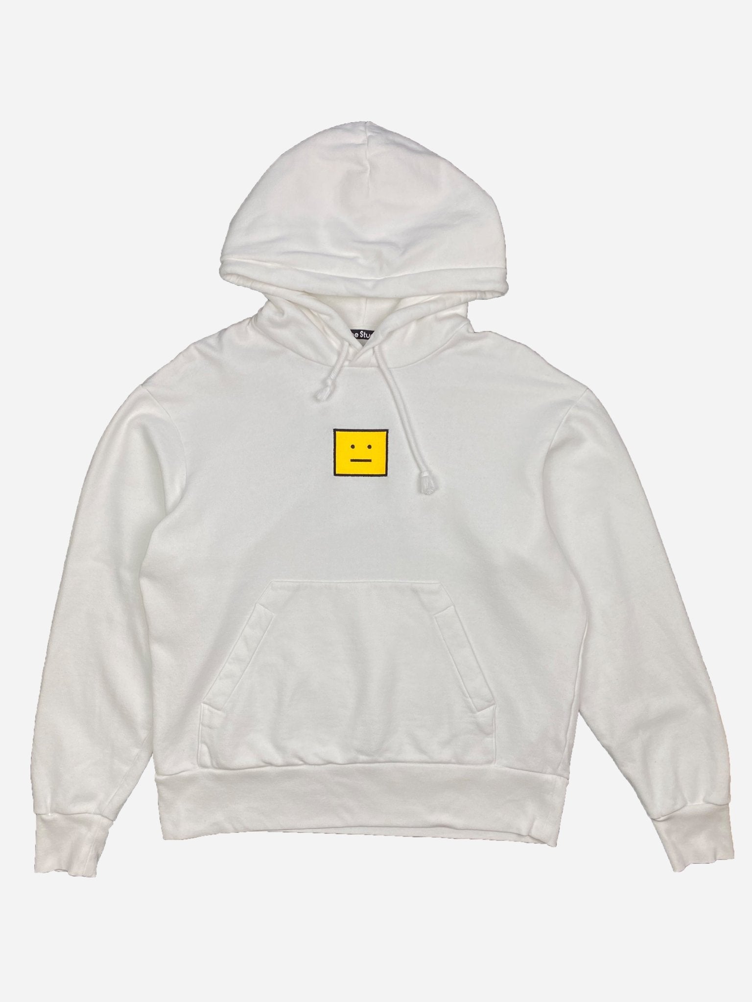 ACNE STUDIOS YELLOW FACE HOODIE. (M) - SEVENUES.