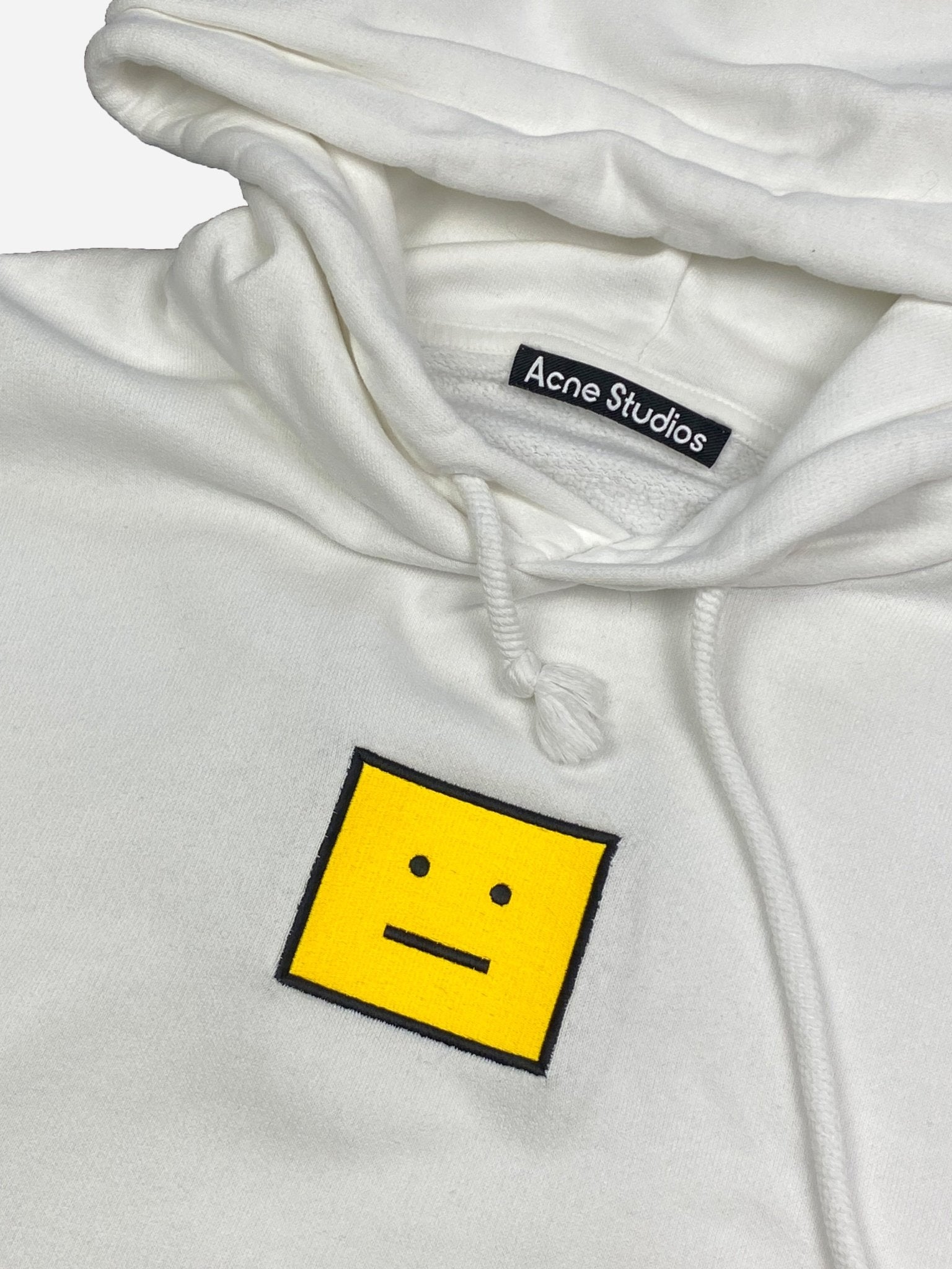 ACNE STUDIOS YELLOW FACE HOODIE. (M) - SEVENUES.